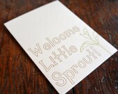 Welcome Little Sprout Letterpress Card