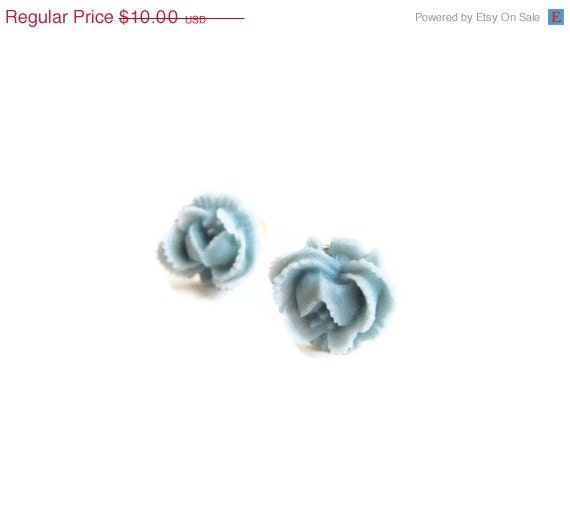 ON SALE Blue Cabbage Rose Posts - 4TasteofShabbyChic