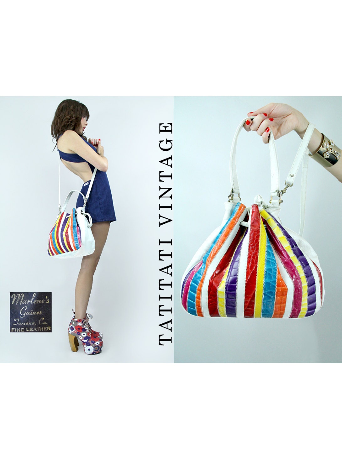 80s LEATHER Multicolor STRIPE Cross Body Bag // Huge POUCH by Marlene Gaines Fine Leather - Vintage Clothing by TatiTatiVintage on Etsy