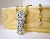Art Deco necklace, Art Deco dress clip, Statement necklace, mixed chain necklace, by nicobel