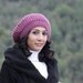 Slouch Knit Hat for Women in Rose Heather color - Winter Slouchy beret