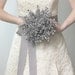 Wedding Flowers - Bridal Bouquet of Beautiful Silver Mirrored Beads - Wedding Bouquet - Fabulous Brooch Bouquet Alternative