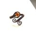 Amber copper ring, honey brown ring, antiqued rustic handmade  jewelry