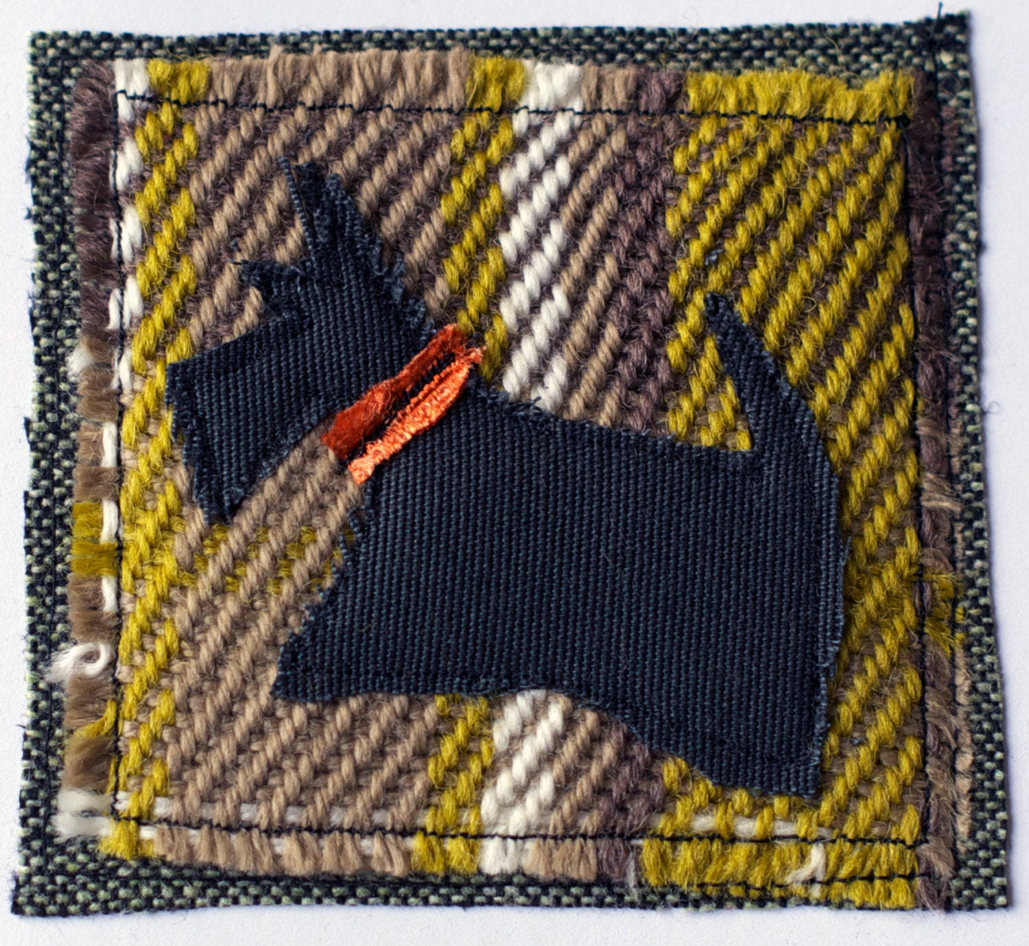 Scottie Dog Card - Green Tartan