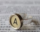 Monogram A Typewriter key ring - typewriter key jewelry