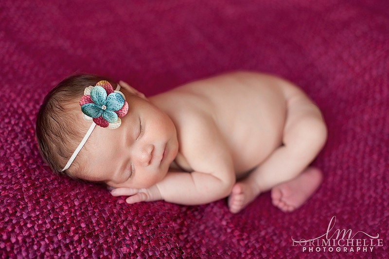Sweet Petite Multi Colored Hydrangea Headband - Toddler Baby Girl Headband