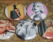 5 MARILYN MONROE one inch pin back buttons badge set