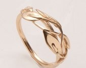 Leaves Ring No.2 - 14K Gold Ring, unisex ring, wedding ring, wedding band, leaf ring, filigree, antique, art nouveau, vintage