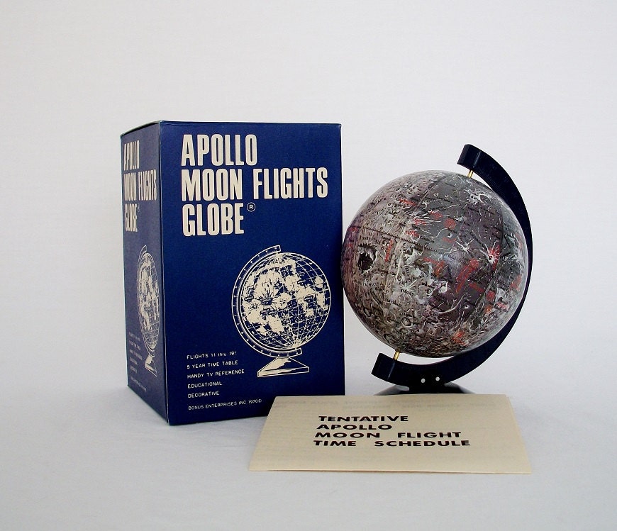 Vintage Apollo Moon Flights Globe -  New In Original Package - TREASURY PICK