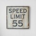 Hand Painted Speed Limit 55 Wall Art Sign