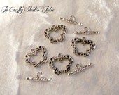 10 Sets of Gorgeous Tibetan Silver Butterfly Toggle Clasps
