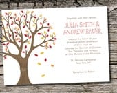 FALL TREE INITIALS Rustic Wedding Invitation/Response Card - 100 Professionally Printed Invitations & Response Cards Il_170x135