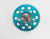 Teal Blue Sprocket Clock