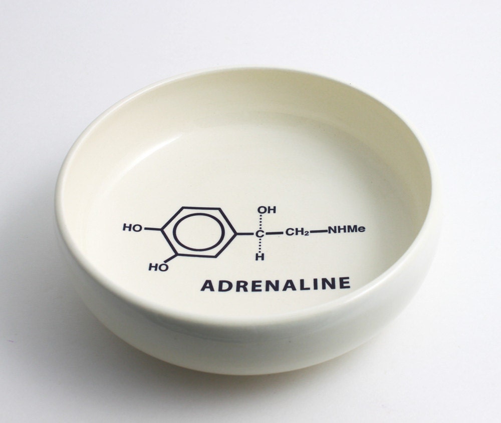Adrenaline Molecule Chemistry Bowl in Black and White