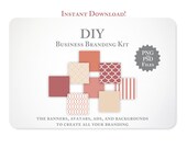 Business Branding Kit - DIY Pre Sized Graphics - Instant Download - Facebook Twitter Etsy Shop Google Blog Backgrounds