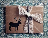 Rustic Elk Silhouette, Brown Kraft Paper Cards, Set of 5