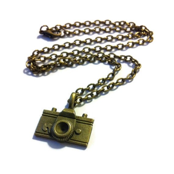 Bronze Camera Charm Necklace