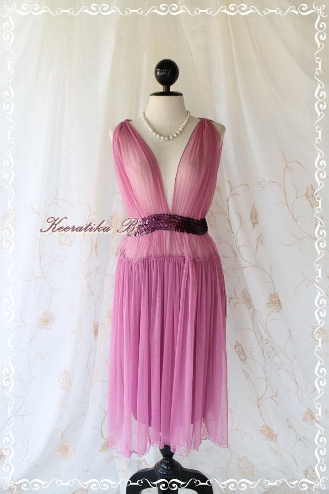 Beauty Queen Party Dress - Sexy See Through Top Party Dress Purple Color Cocktail Prom Party Wedding Bridesmaid Night Dress M-L