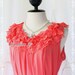 A Party III - Dress - Sweet Party Wedding Bridesmaid Cocktail Dinner Dress Coral Salmon Color Heart Ruffle Around Neck XS-M