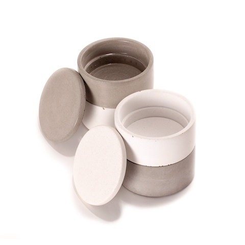 Small Stacking Spice Cellar. Small Stacking Salt Cellar. Small Stacking Containers. Concrete Stacking Cellars
