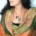 Handmade jewelry. Brass and blackened copper modern necklace.