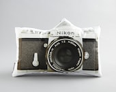 Vintage Nikon F Camera Printed Pillow