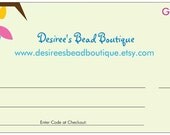 Gift Certificate for Jewelry Any Holiday or Special Occasion