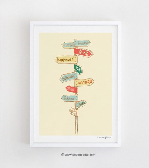 Happiness is everywhere - art print