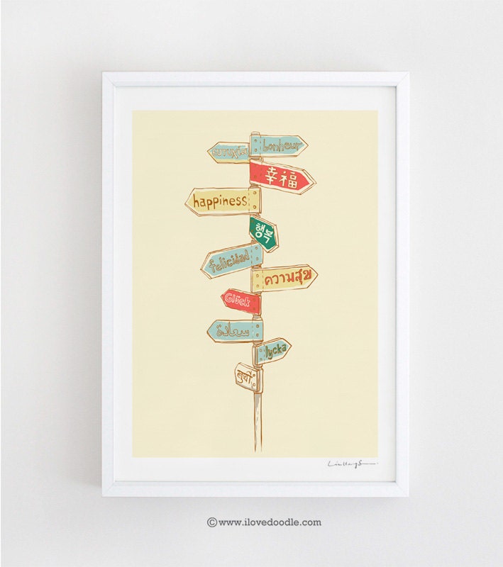 Happiness is everywhere - art print