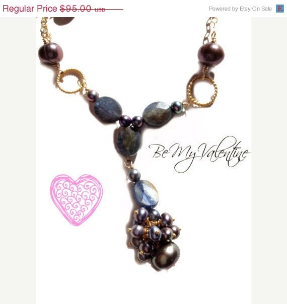 Spring Savings Sale Heirloom series AAA Labradorite, pearl and gold necklace TAGT VALENTINE
