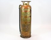 Vintage Fire Extinguisher / Acme Fire Extinguisher / Brass and Copper