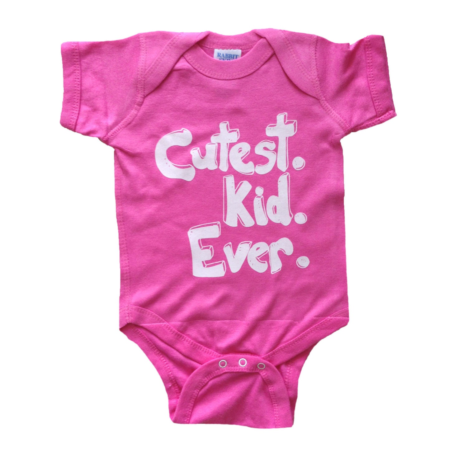 Cutest Kid Ever - One Piece Color Bodysuit - Pink with Funny Saying - For your little cutie - baby and toddler clothes