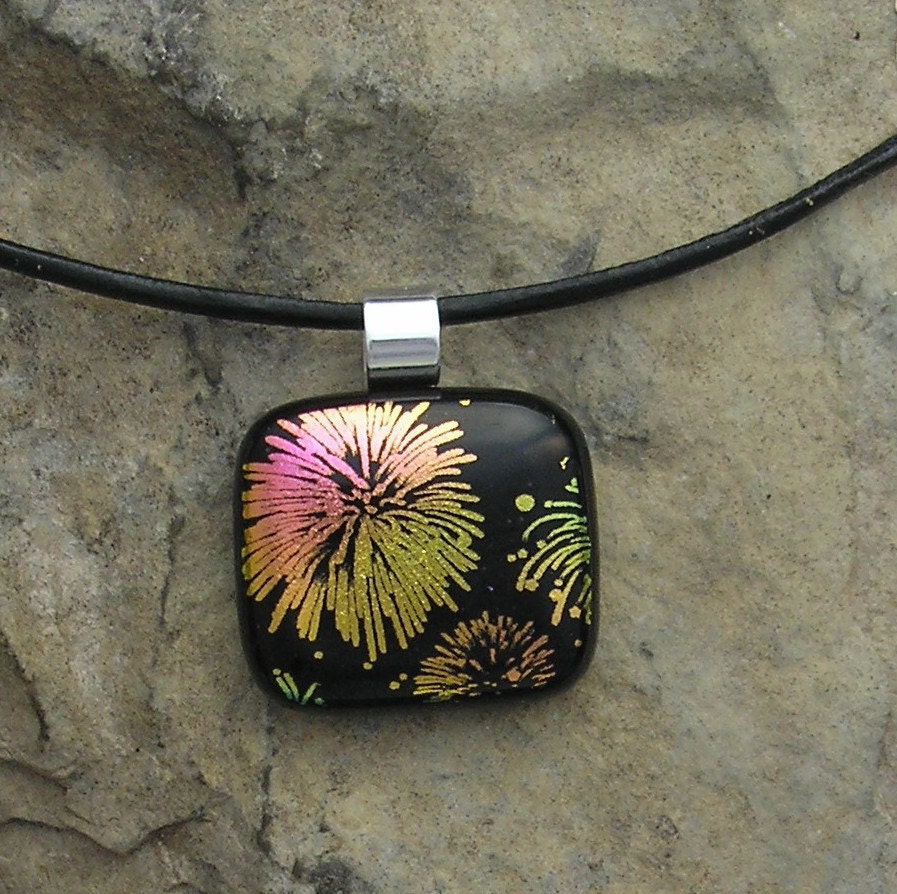 Fireworks Necklace Dichroic Glass Firework Pendant