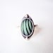 Modern Jewelry. Mint Green and Black Striped Glass Sterling Silver Ring.Unique Jewelry
