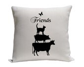 Friends Pillow Cover, Personalize Pillows, Throw Pillows, Accent Pillows, Pillow Cover Black and White