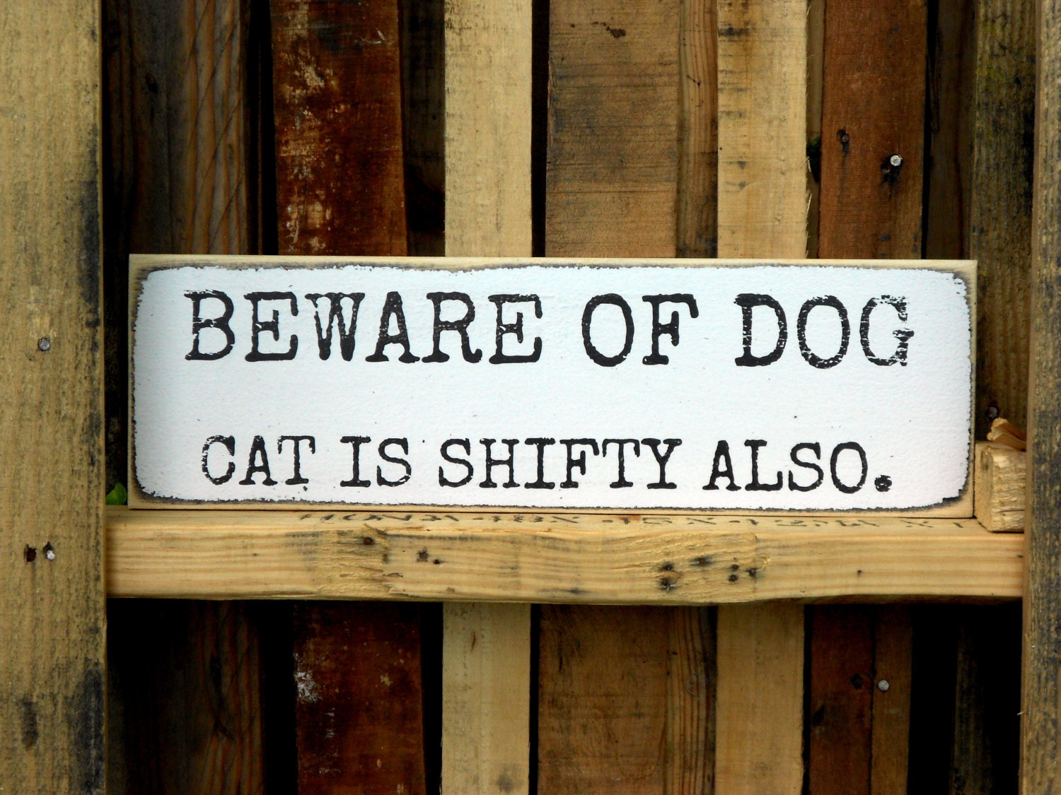 Beware of Dog Wooden Sign 5.5 X 18