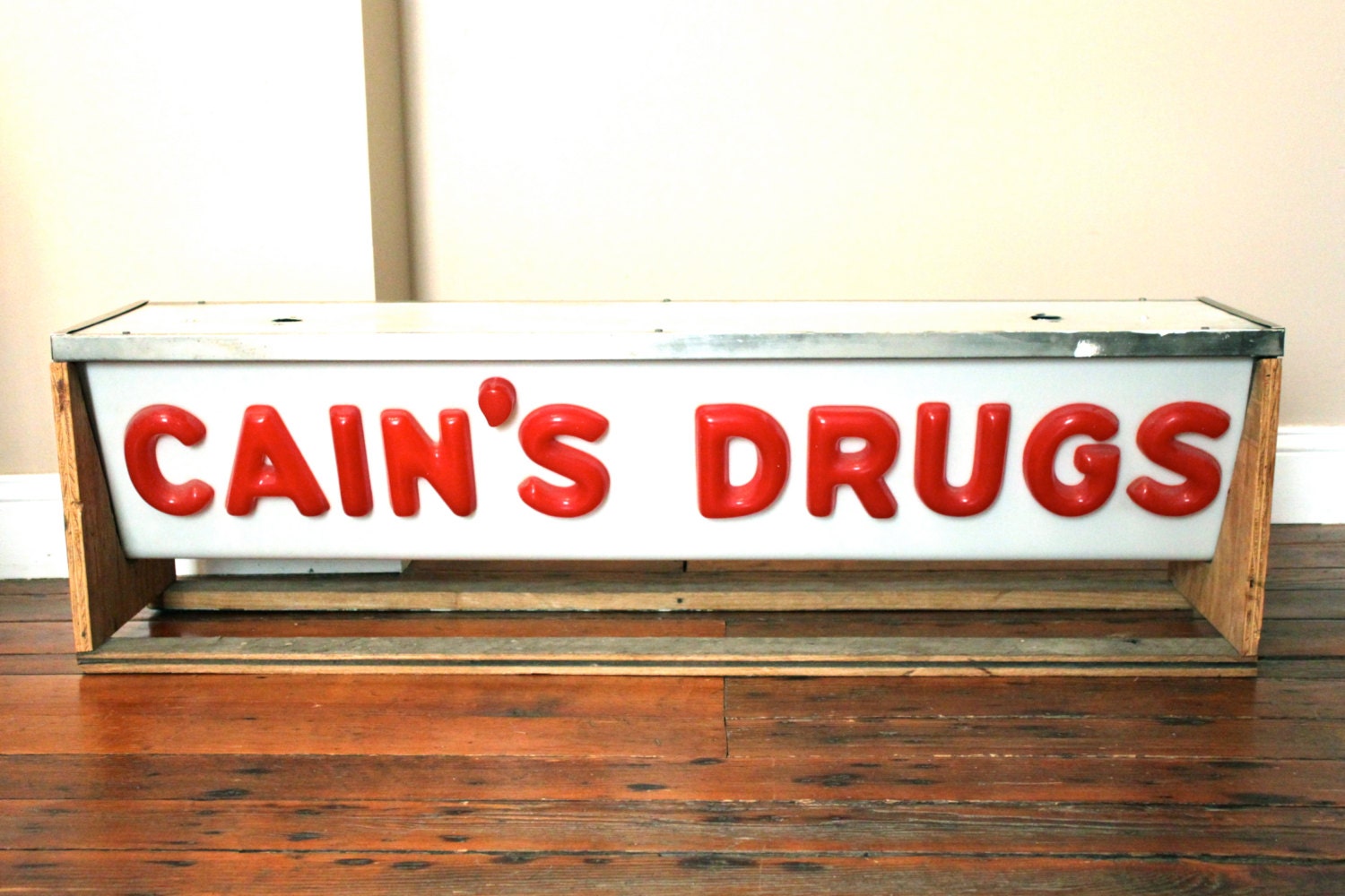 Vintage Industrial Double Sided Drug Store Sign