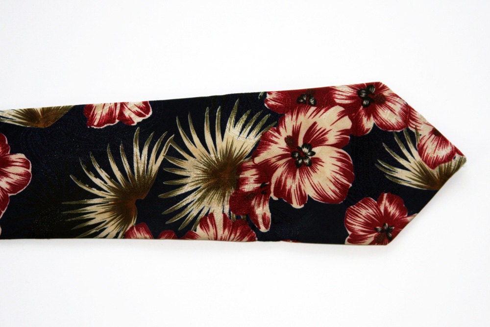 Hawaii Five-O Hibiscus Floral Tie