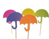 24 Bright Color Umbrella Party Picks, Toothpicks, Food Picks, Cupcake Toppers - No607