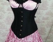 Burlesque 22 OR 24 inch waist  Corset and  Skirt  and bra set  Costume  By Gothic Burlesque