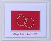 Wedding Rings with Bling 8" x 10" Wood Cutout Plaque Wedding Shower Gift Personalized