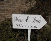 Directional sign, personalized arrow sign, wedding signs, name sign with arrow, shabby chic