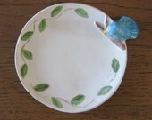 Blue bird ring or trinket dish