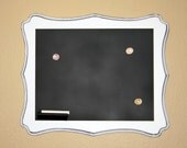 White framed magnetic chalkboard