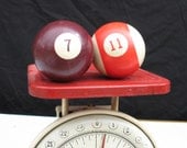 Vintage Pool Balls - Number 7 and Number 11 Billiard Balls