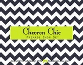 Lime Chevron Chic - Premade Etsy Shop Banner set Il_170x135