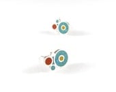 Sterling Silver Earrings - Colorful Bubbles - Ear Studs