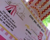 PRINTABLE (4"x 8" INVITE) - "Old Time" Carnival Collection- Vintage Design