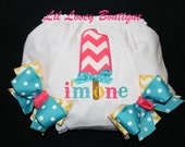 Personalized "POPSICLE BIRTHDAY" BLOOMERS..... Personalized Custom Diaper Cover For Toddler or Baby Girl