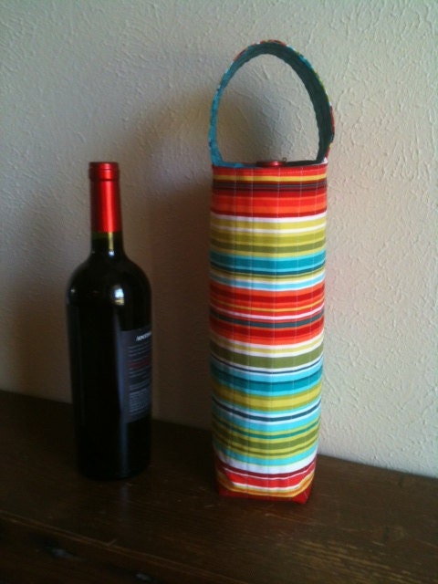 Fabric wine tote - wine carrier